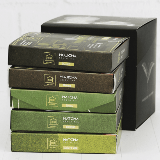 Подарочный набор №7 "Виды Японии" (Матча: Exclusive, Super Premium, Classic. Ходжича порошковый Exclusive, Premium)