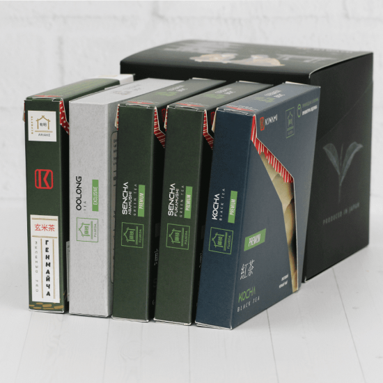Подарочный набор 23 "Чаепитие" (Сенча Асамуши Premium, Сенча Фукамуши Premium,Коча Premium, Генмайча Premium, Улун  Exclusive)